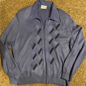 Vintage Philippe Marques Knit Jacket Women’s Size 14. Blue with Rhinestone